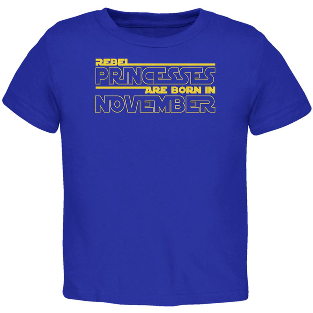 Rebel Princesses are Born in November Toddler T Shirt Toddler T-Shirts Old Glory 2T Royal 