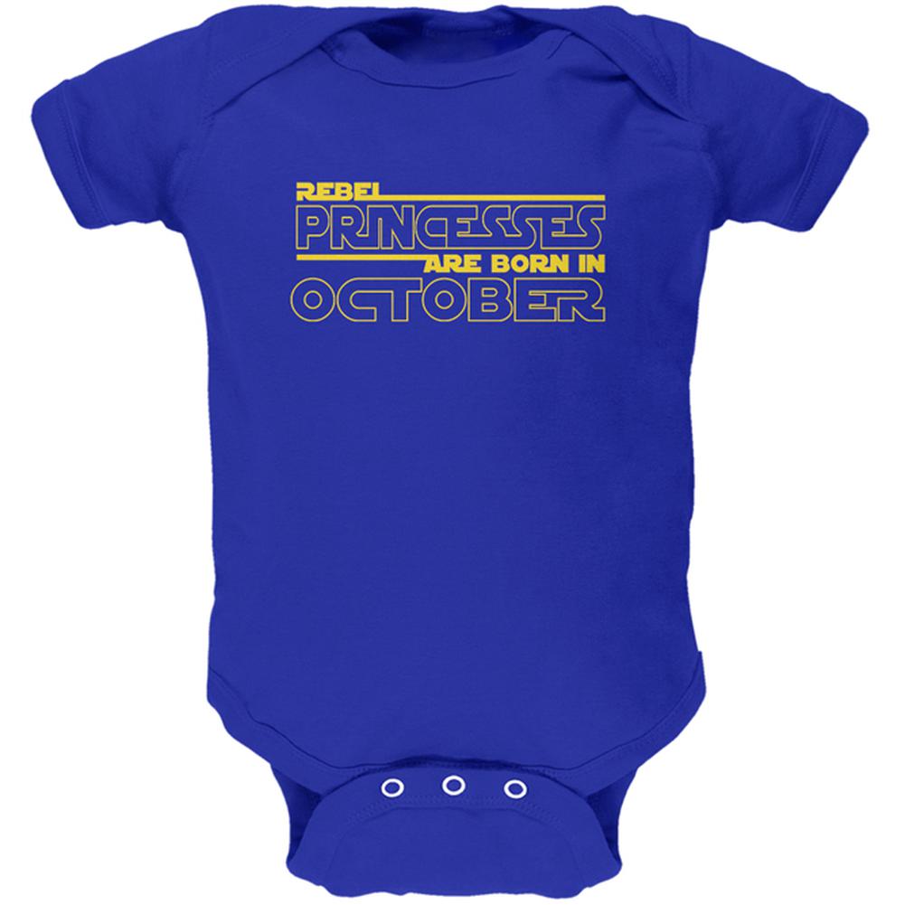 Rebel Princesses are Born in October Soft Baby One Piece Baby One Piece Old Glory 0-3M Royal 