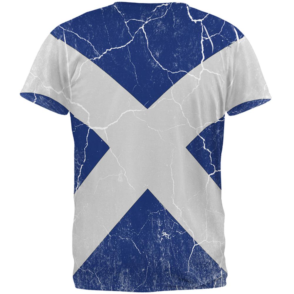 Scottish Flag Distressed Grunge Scotland All Over Mens T Shirt Men's T-Shirts Old Glory   