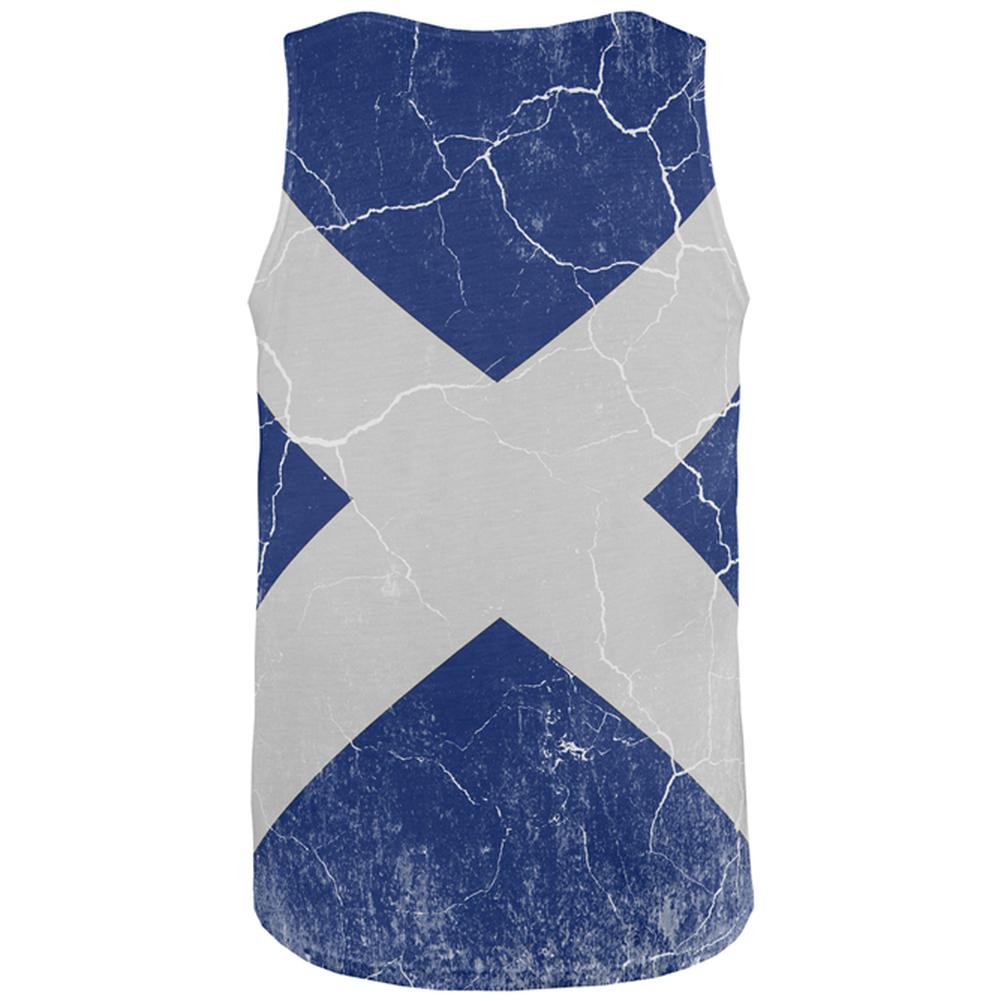 Scottish Flag Distressed Grunge Scotland All Over Mens Tank Top Men's Tank Tops Old Glory   