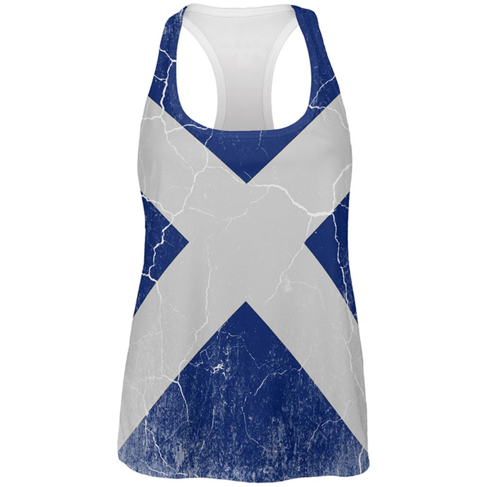 Scottish Flag Distressed Grunge Scotland All Over Womens Work Out Tank Top Women's Tank Tops Old Glory 2XL Multi 