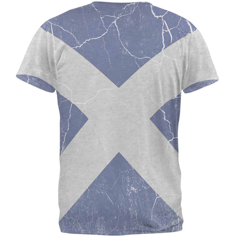 Scottish Flag Distressed Grunge Scotland Men's Soft T-Shirt Men's T-Shirts Old Glory   