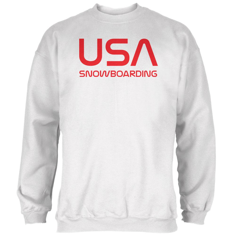 Vintage Team USA Snowboard Snowboarding Mens Sweatshirt Men's Sweatshirts Old Glory 2XL White 