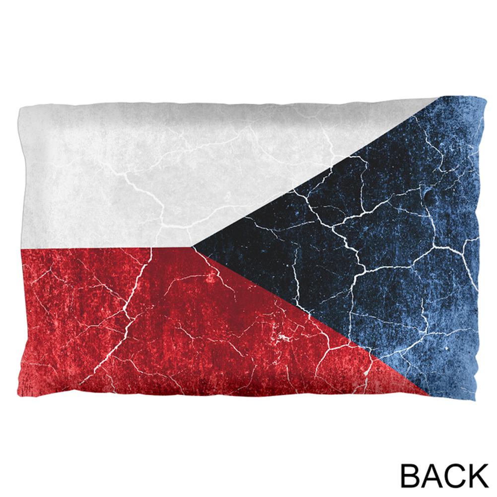 Czech Republic Flag Distressed Grunge Pillow Case Pillowcases Old Glory   