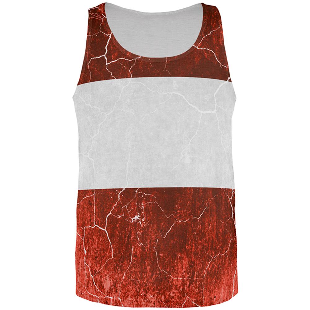 Austrian Flag Distressed Grunge All Over Mens Tank Top Men's Tank Tops Old Glory 2XL Multi 