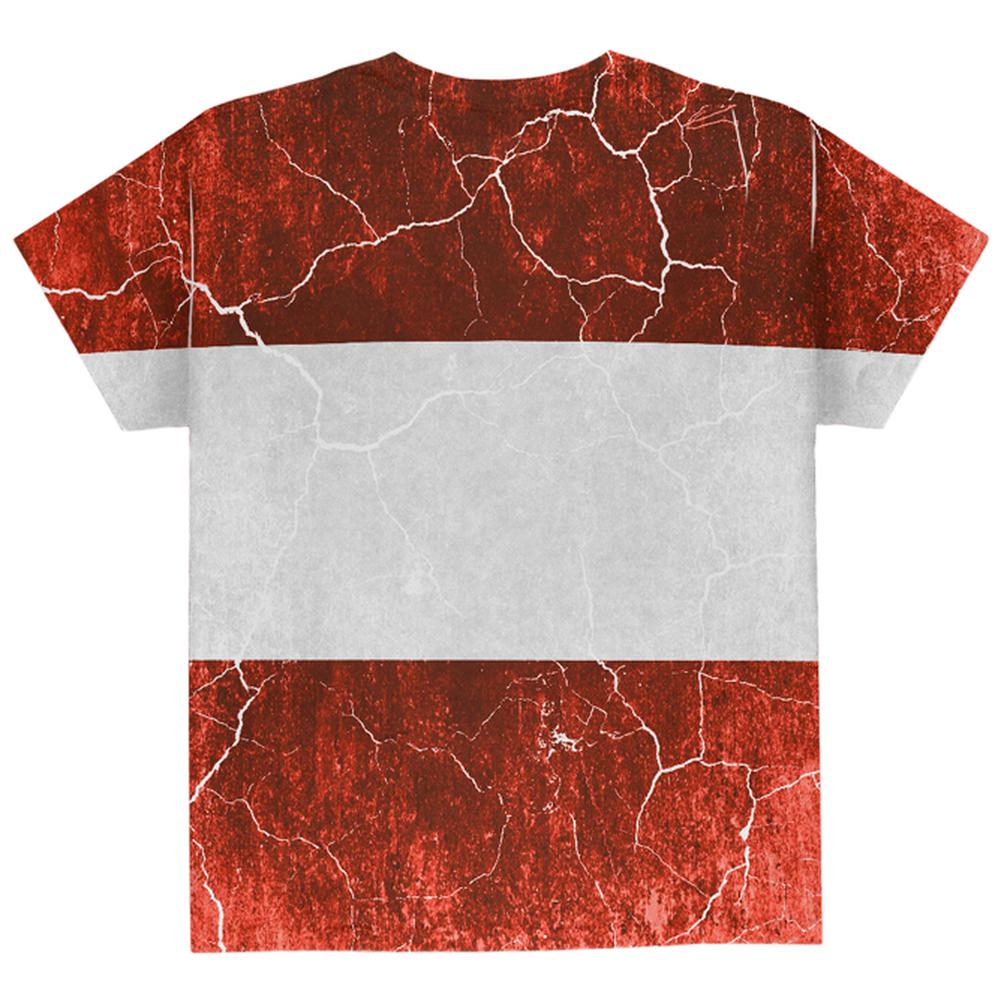 Austrian Flag Distressed Grunge All Over Youth T Shirt Youth T-Shirts Old Glory   