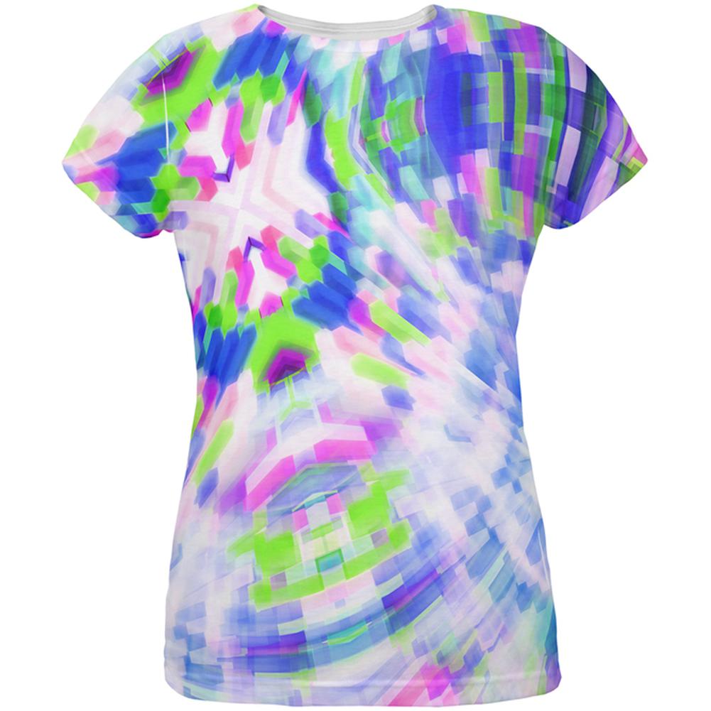 EDM DJ Retro Gamer Acid Trip All Over Womens T Shirt Women's T-Shirts Old Glory 2XL Multi 