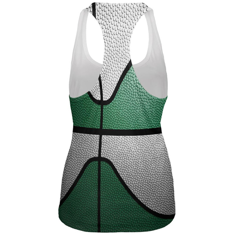 Championship Basketball Irish Green and White All Over Womens Work Out Tank Top Women's Tank Tops Old Glory   