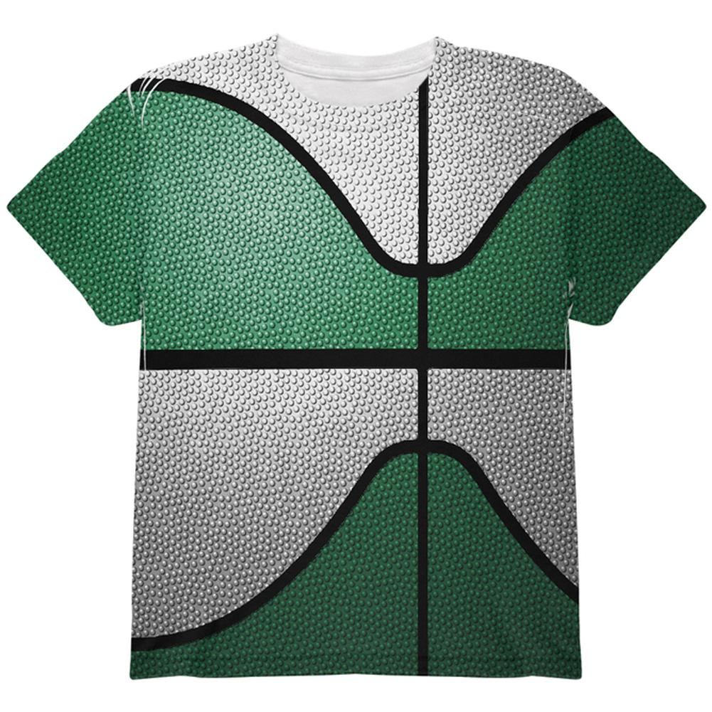 Championship Basketball Irish Green and White All Over Youth T Shirt Youth T-Shirts Old Glory LG Multi 