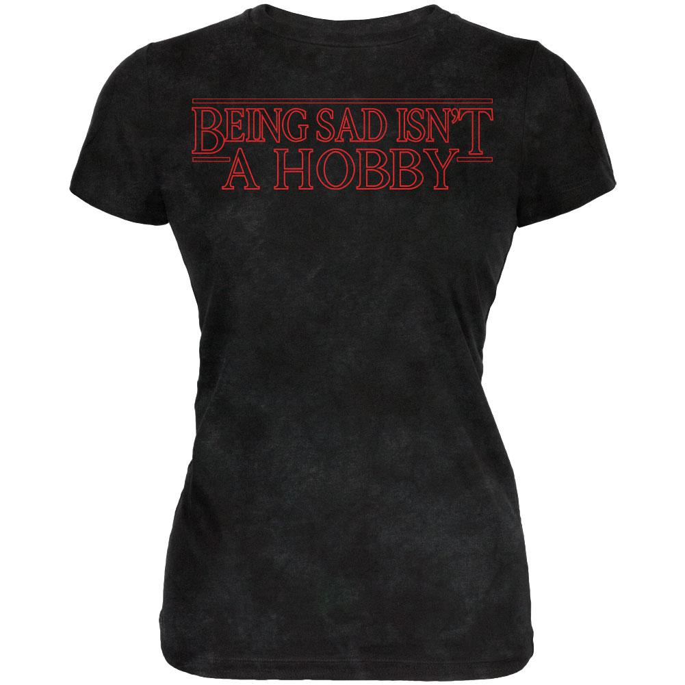 Depression Mental Health Being Sad Isn't A Hobby Juniors Soft T Shirt Juniors T-Shirts Old Glory 2XL Charcoal Black Triblend 