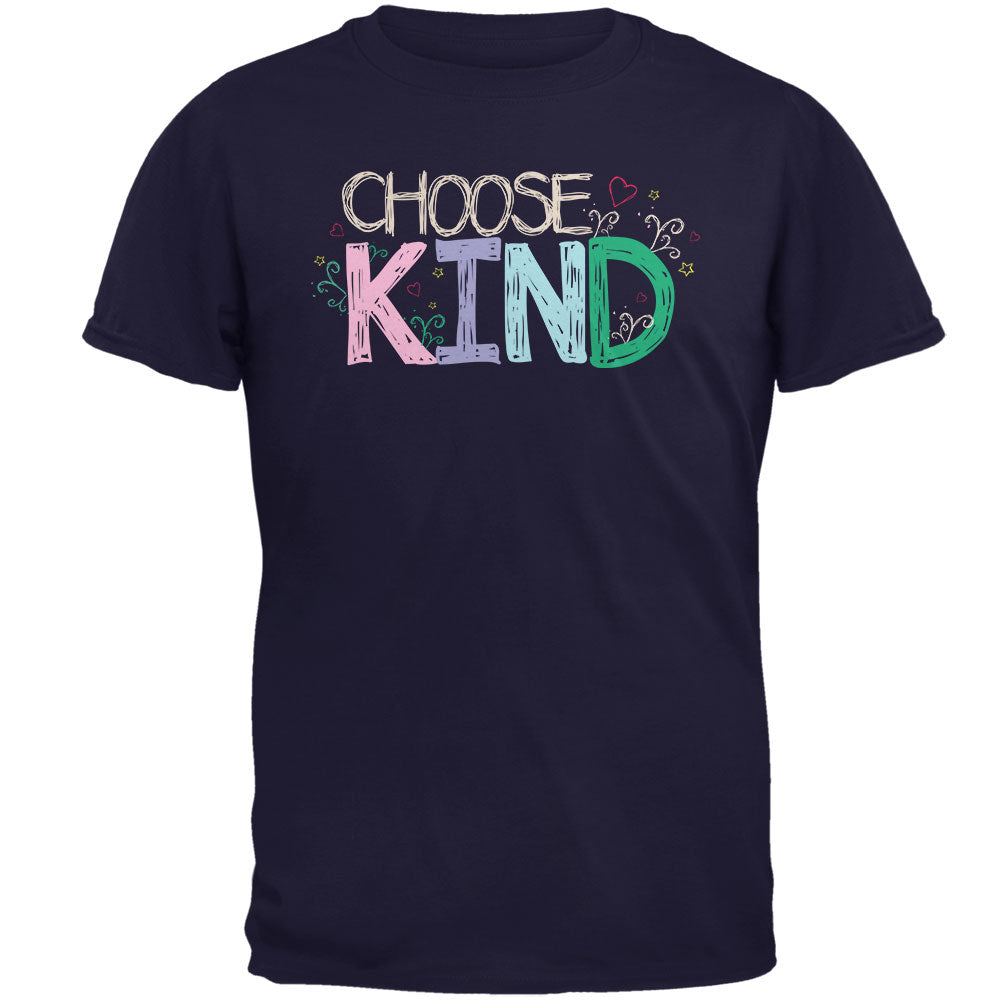 Anti-Bully Choose Kind Sketch Mens T Shirt Men's T-Shirts Old Glory 4XL Navy 