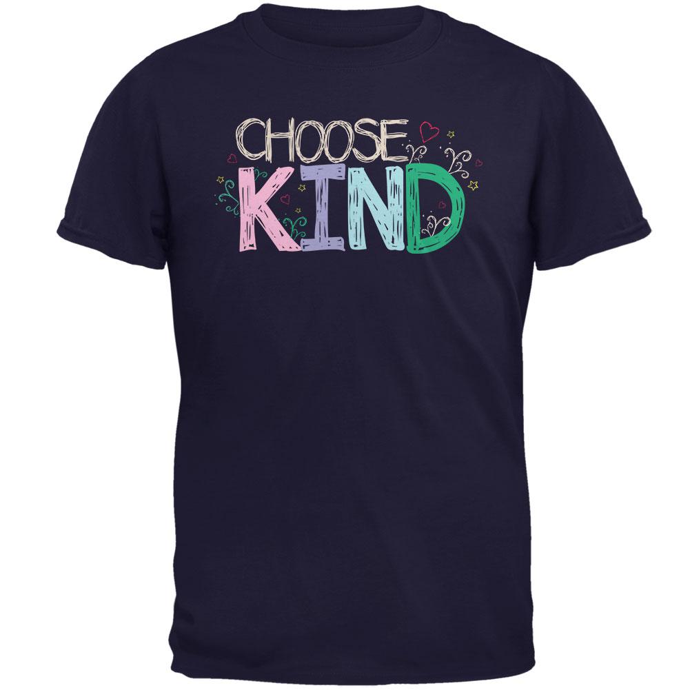 Anti-Bully Choose Kind Sketch Mens T Shirt Men's T-Shirts Old Glory 2XL Navy 