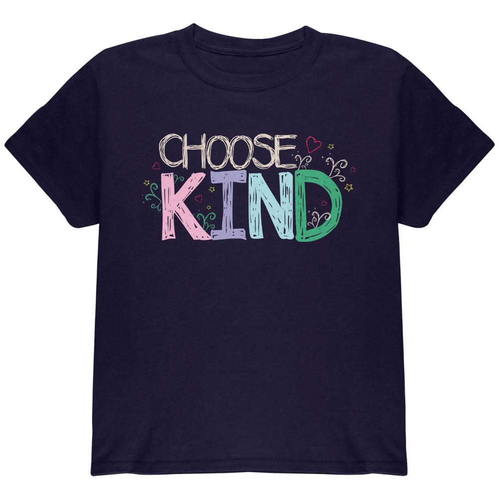 Anti-Bully Choose Kind Sketch Youth T Shirt Youth T-Shirts Old Glory LG Navy 