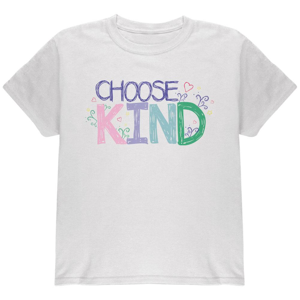 Anti-Bully Choose Kind Sketch Youth T Shirt Youth T-Shirts Old Glory LG White 