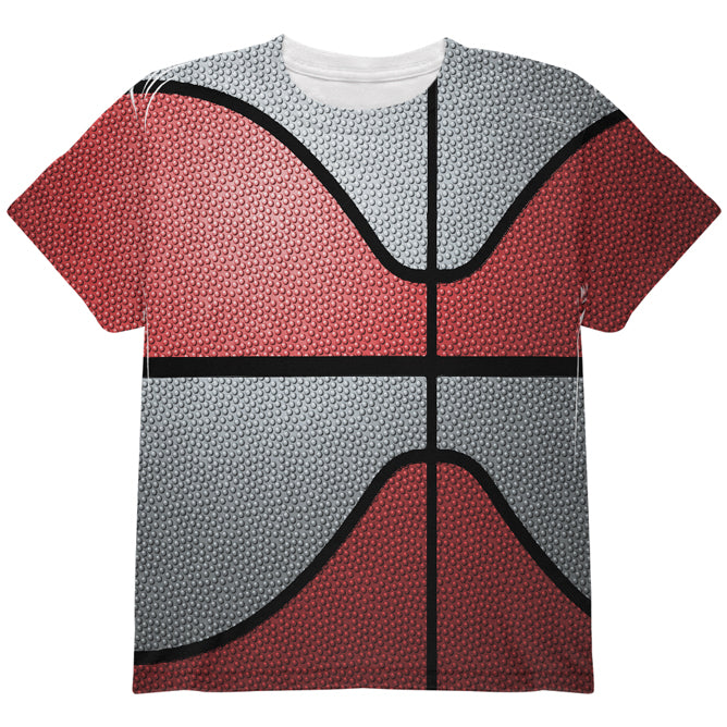 Championship Basketball Red and Silver All Over Youth T Shirt Youth T-Shirts global YLG Multi 