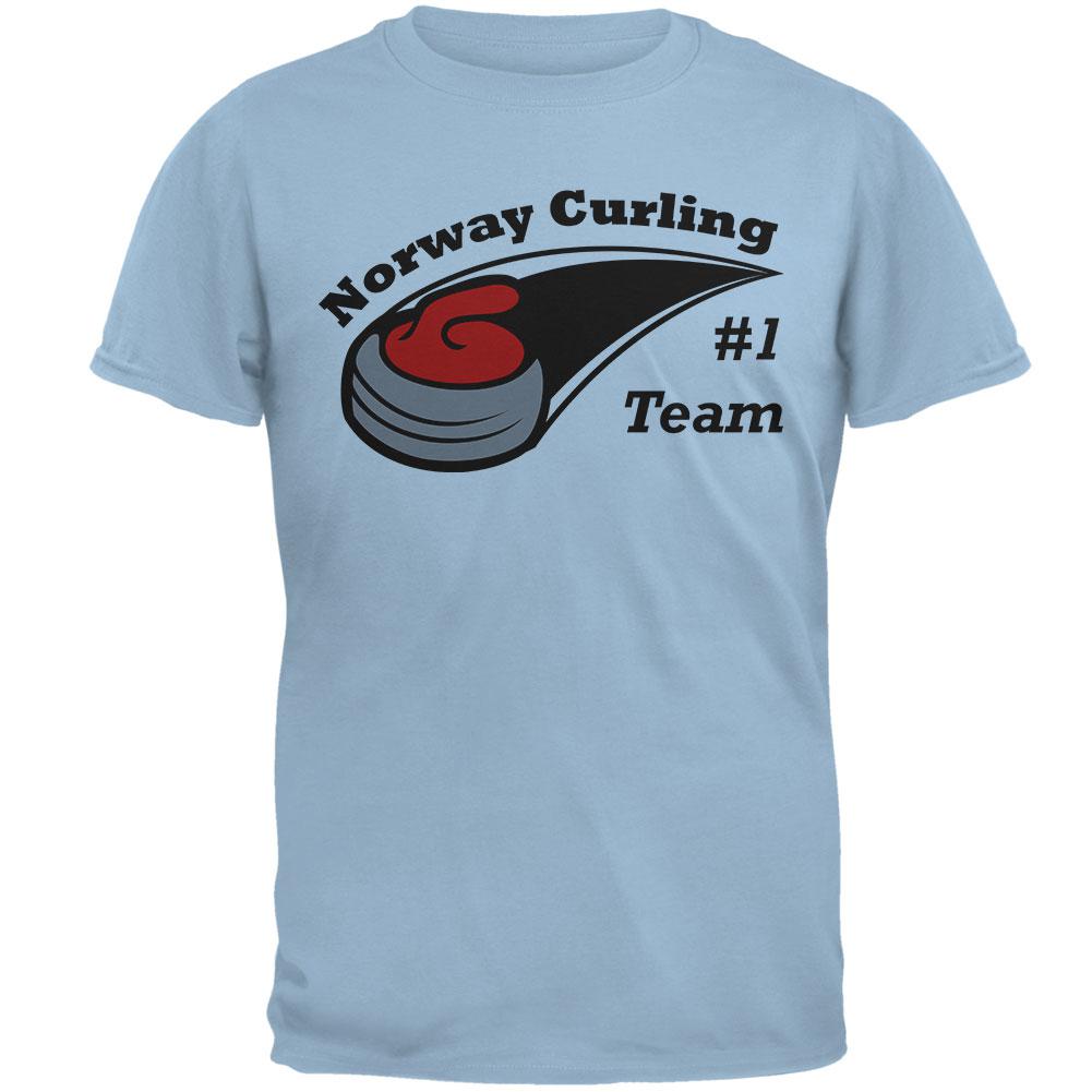 Winter Games Curling Team Norway Mens T Shirt Men's T-Shirts Old Glory 2XL Light Blue 