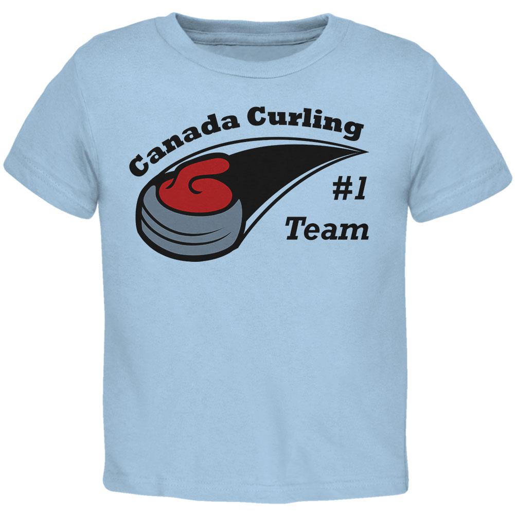 Winter Games Curling Team Canada Toddler T Shirt Toddler T-Shirts Old Glory 2T Light Blue 