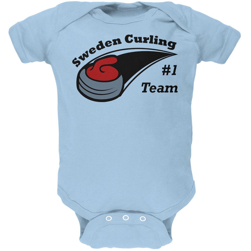 Winter Games Curling Team Sweden Soft Baby One Piece Baby One Piece Old Glory 0-3M Light Blue 