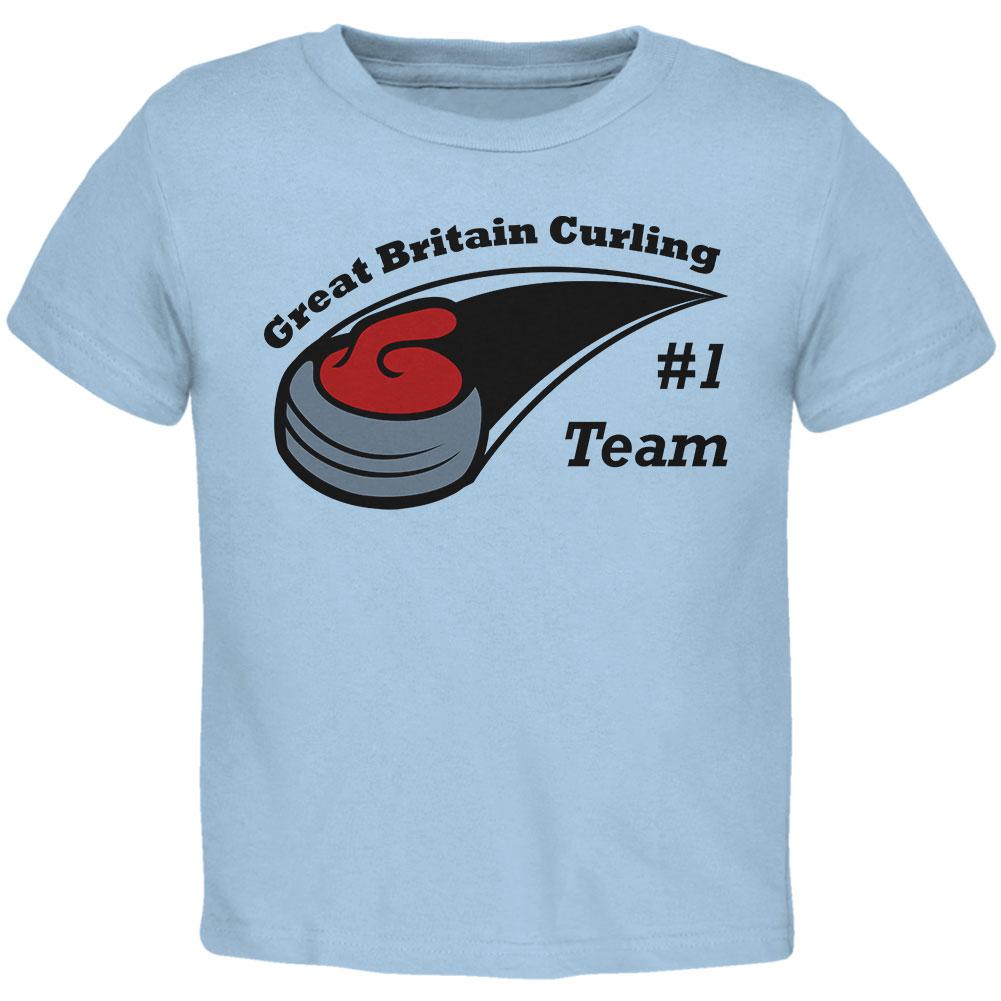 Winter Games Curling Team Great Britain Toddler T Shirt Toddler T-Shirts Old Glory 2T Light Blue 