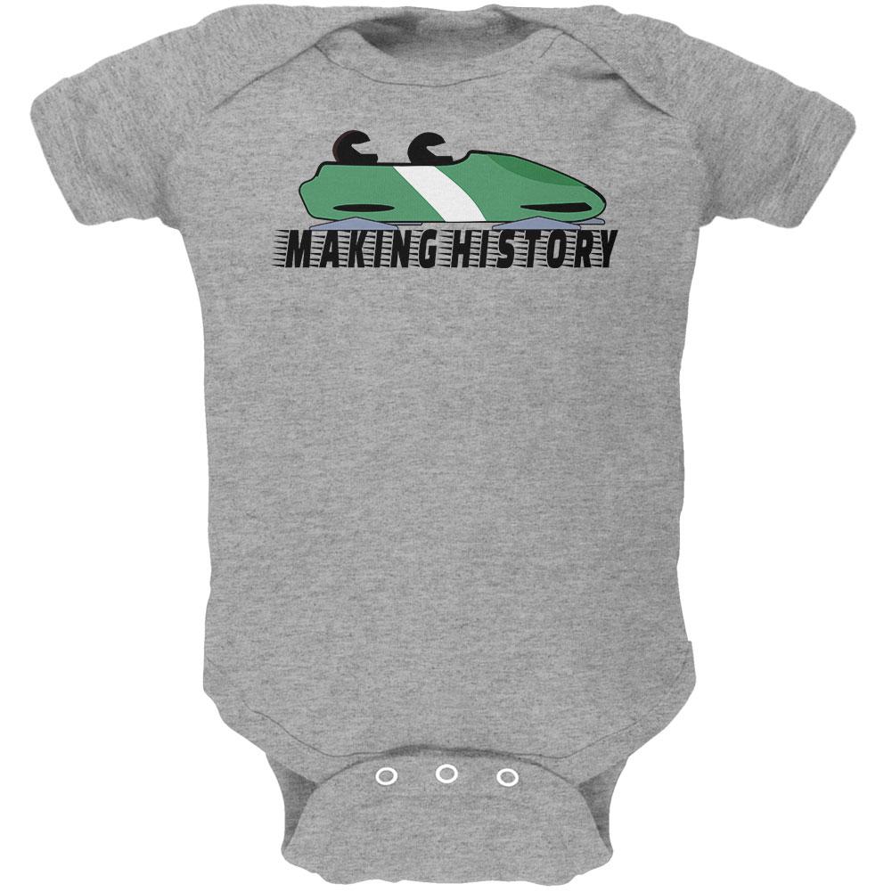 Nigerian Bobsled Team Making History Soft Baby One Piece Baby One Piece Old Glory 0-3M Heather 