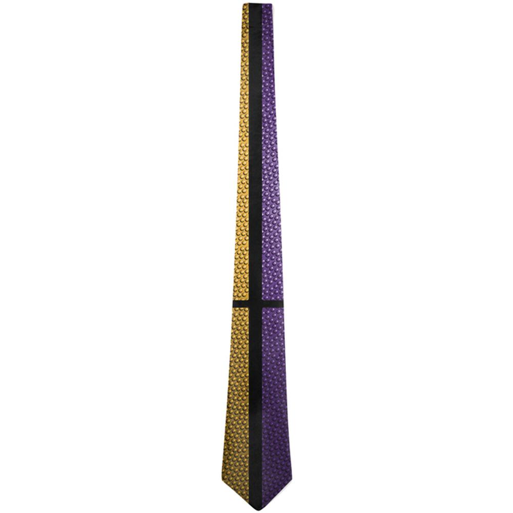 Championship Basketball Purple and Gold All Over Neck Tie Ties Old Glory OS Multi 