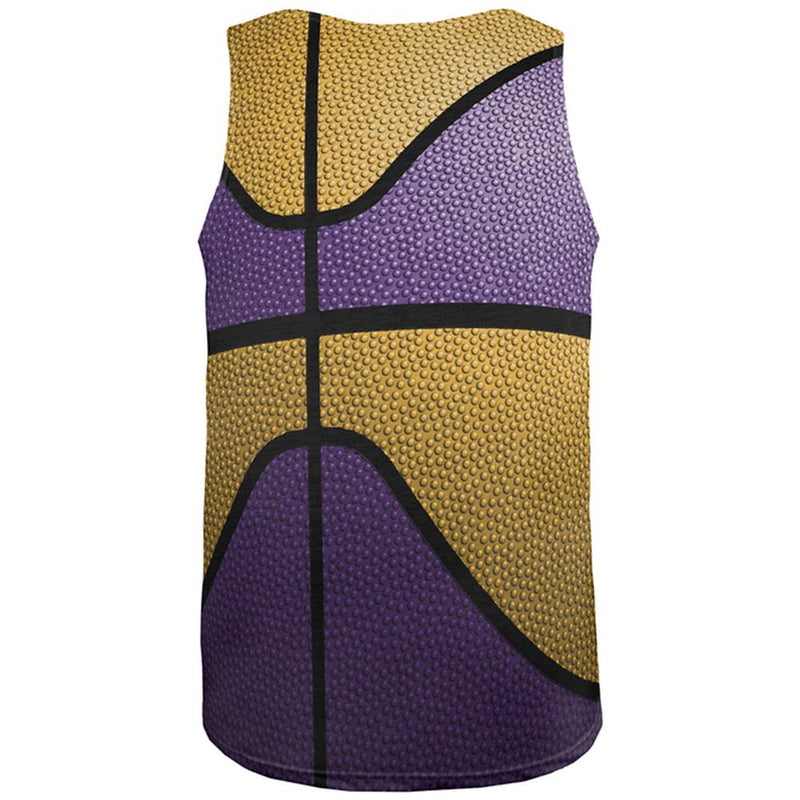 Championship Basketball Purple and Gold All Over Mens Tank Top Men's Tank Tops Old Glory   