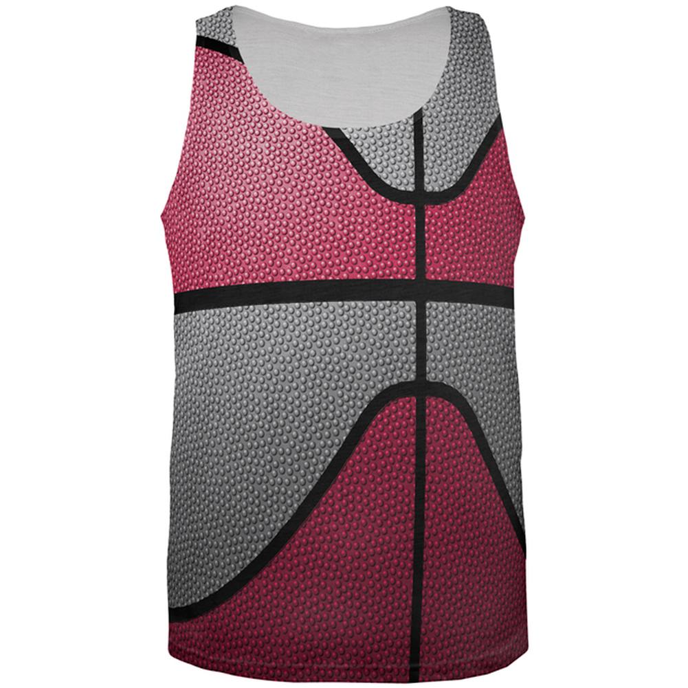 Championship Basketball Red and Silver All Over Mens Tank Top Men's Tank Tops global LG Multi 