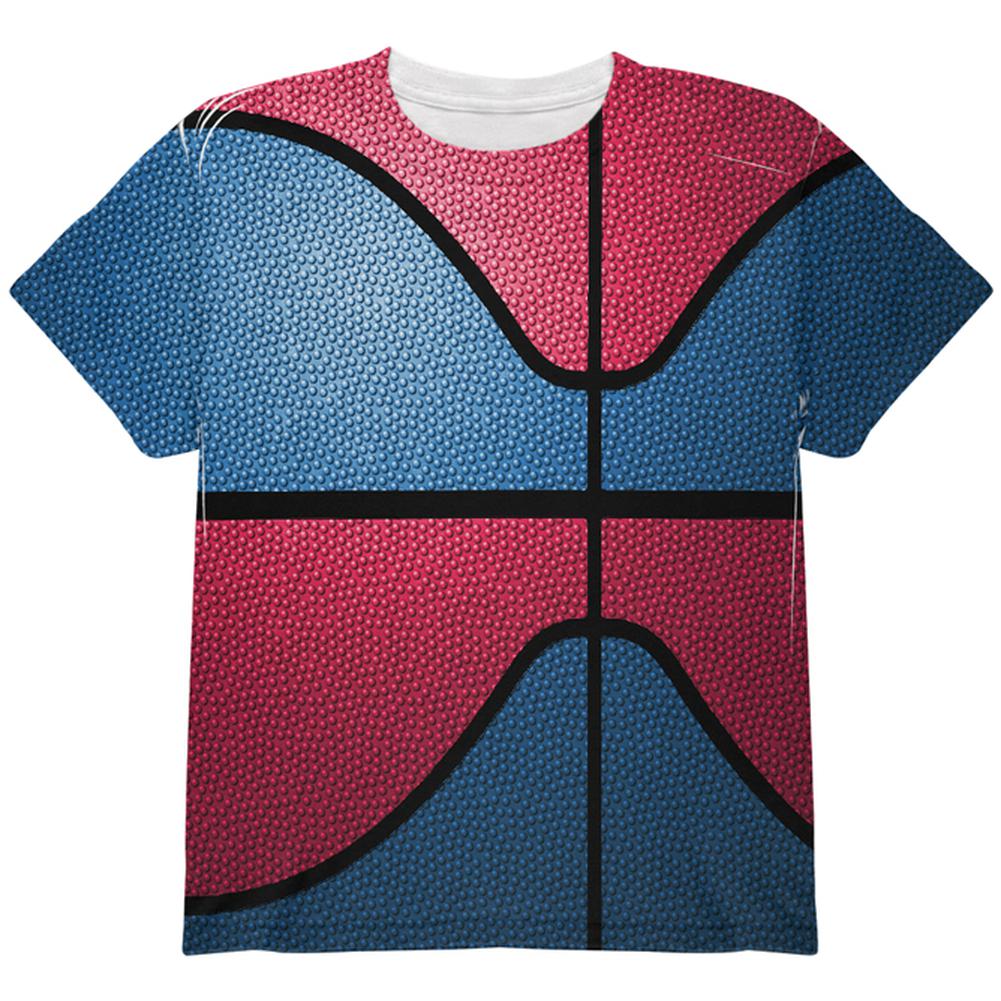 Championship Basketball Blue and Red All Over Youth T Shirt Youth T-Shirts Old Glory LG Multi 