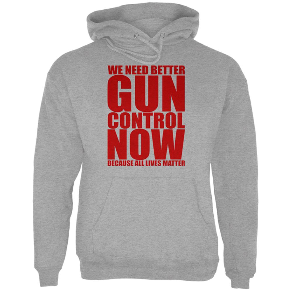 Better Gun Control Now All Lives Matter Mens Hoodie Men's Hoodies Old Glory SM Storm Grey 