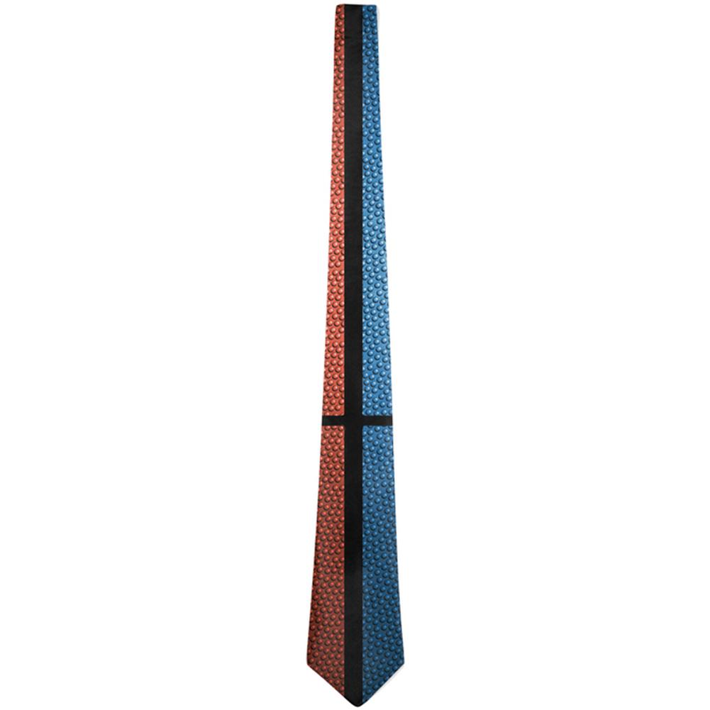 Championship Basketball Blue and Orange All Over Neck Tie Men's Neck Ties Old Glory OS Multi 