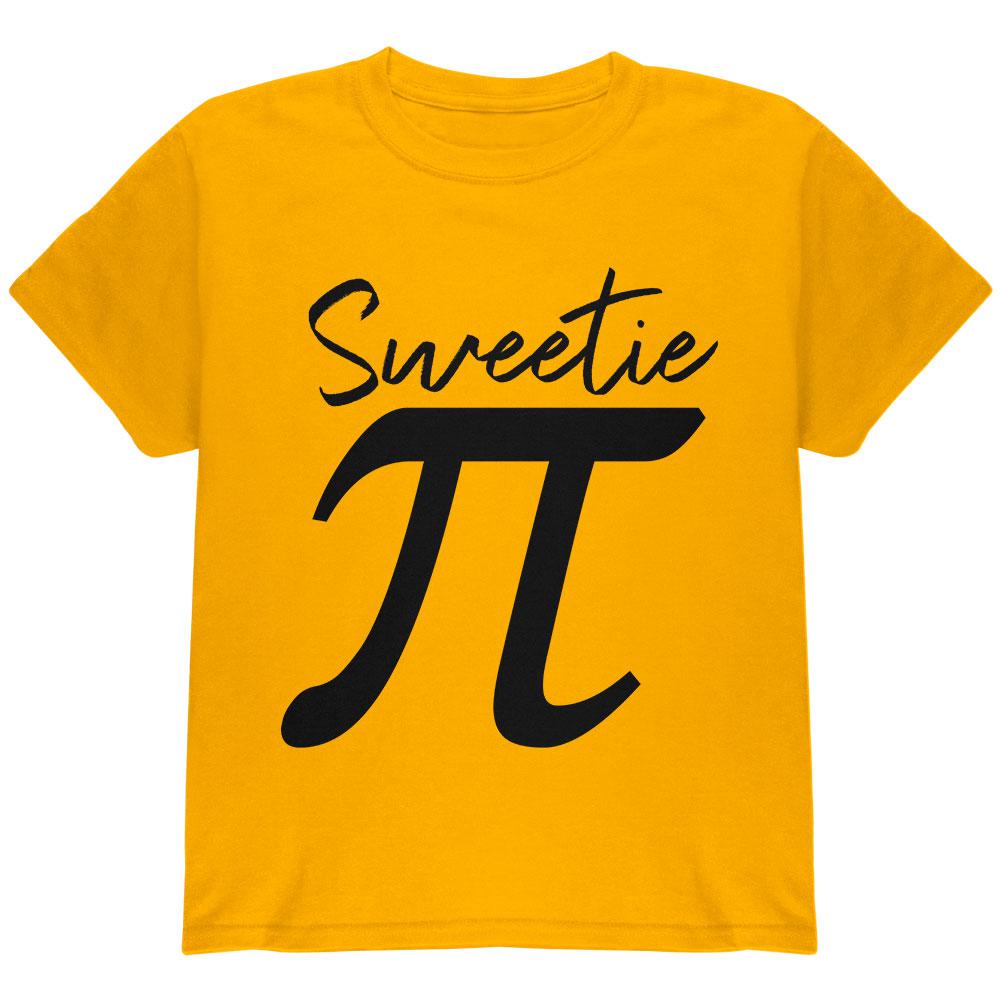 Pi Day Sweetie Math Pun Youth T Shirt Youth T-Shirts Old Glory LG Gold 