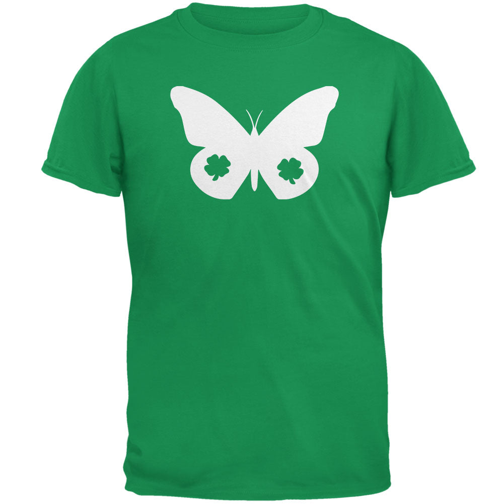 St. Patrick's Day Silhouette Butterfly Mens T Shirt Men's T-Shirts Old Glory 2XL Green 