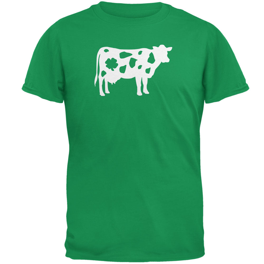 St. Patrick's Day Silhouette Cow Mens T Shirt Men's T-Shirts Old Glory 2XL Green 