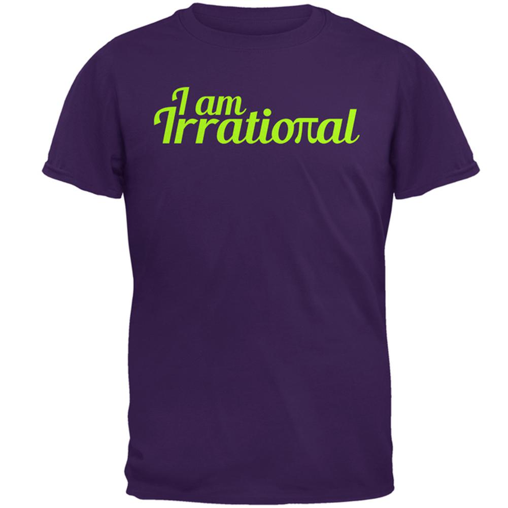 Pi Day Math Geek I am Irrational Mens T Shirt Men's T-Shirts Old Glory 2XL Purple 