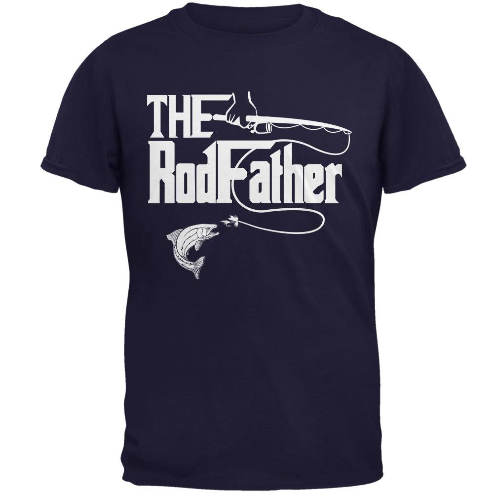 Father's Day Rod Father Fishing Mens T Shirt Men's T-Shirts Old Glory 2XL Navy 