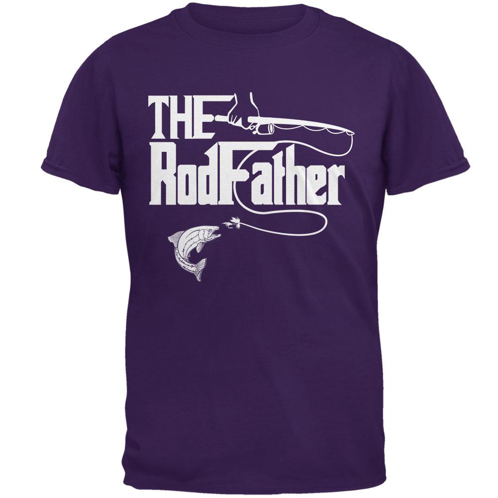 Father's Day Rod Father Fishing Mens T Shirt Men's T-Shirts Old Glory 2XL Purple 