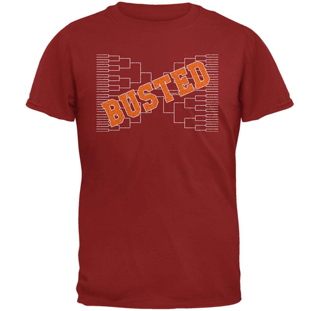 Bracketology BUSTED Mens T Shirt Men's T-Shirts Old Glory LG Cardinal Red 