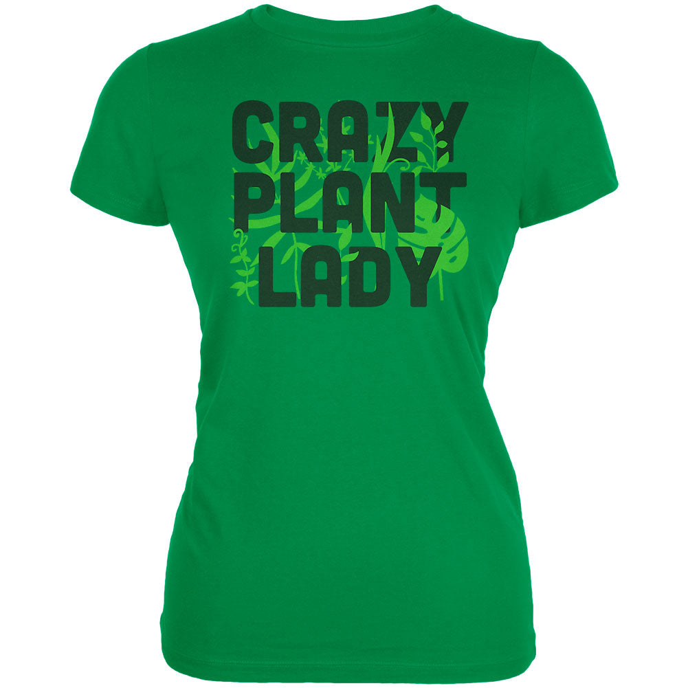 Gardening Crazy Plant Lady Juniors Soft T Shirt Juniors T-Shirts Old Glory 2XL Irish Green 