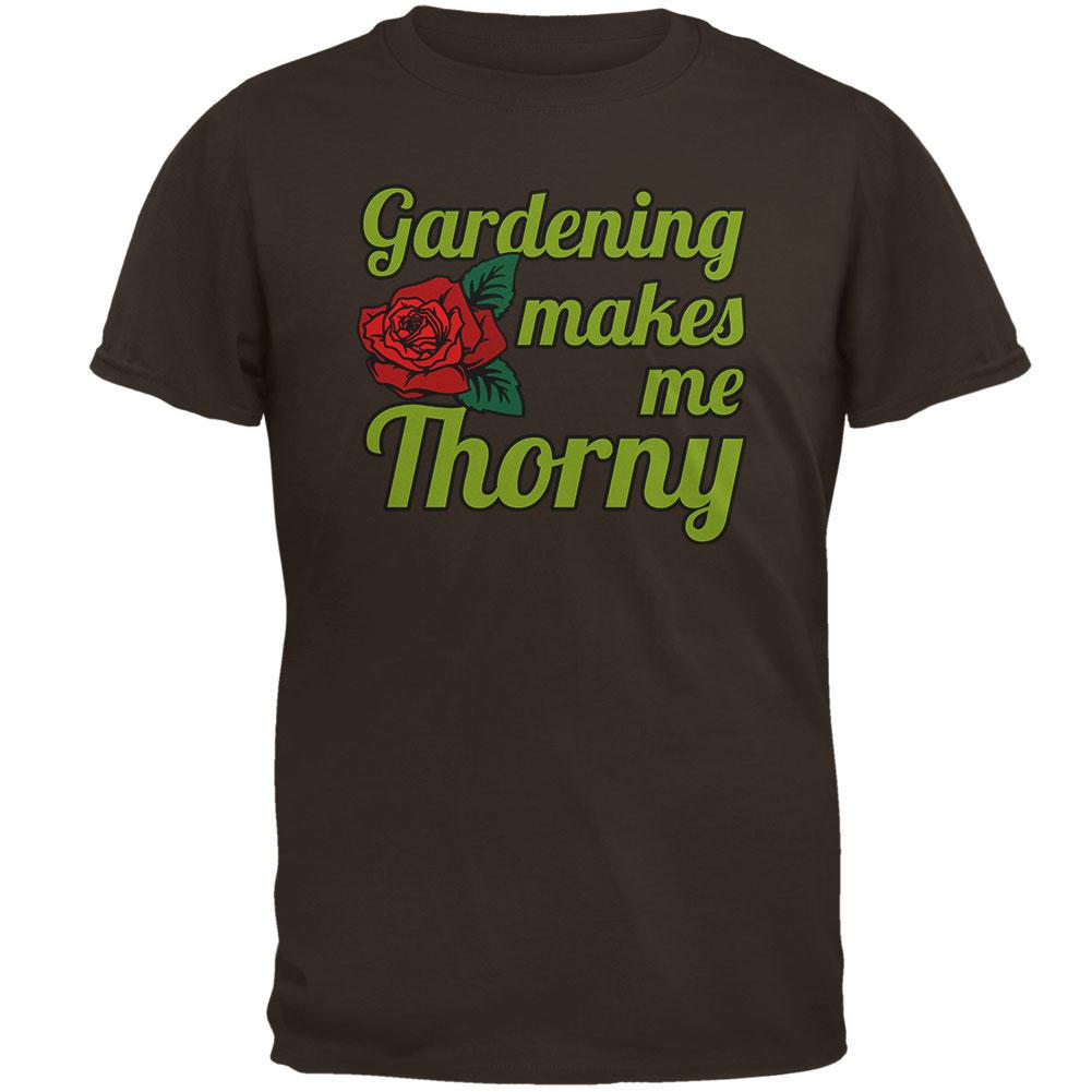 Gardening Makes Me Thorny Horny Mens T Shirt Men's T-Shirts Old Glory 2XL Brown 