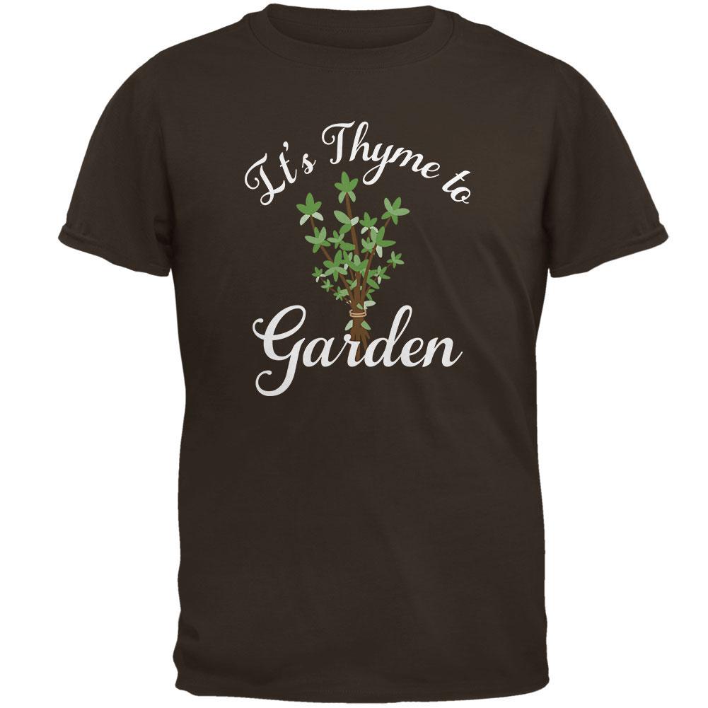 Gardening It's Thyme Time to Garden Mens T Shirt Men's T-Shirts Old Glory 2XL Brown 