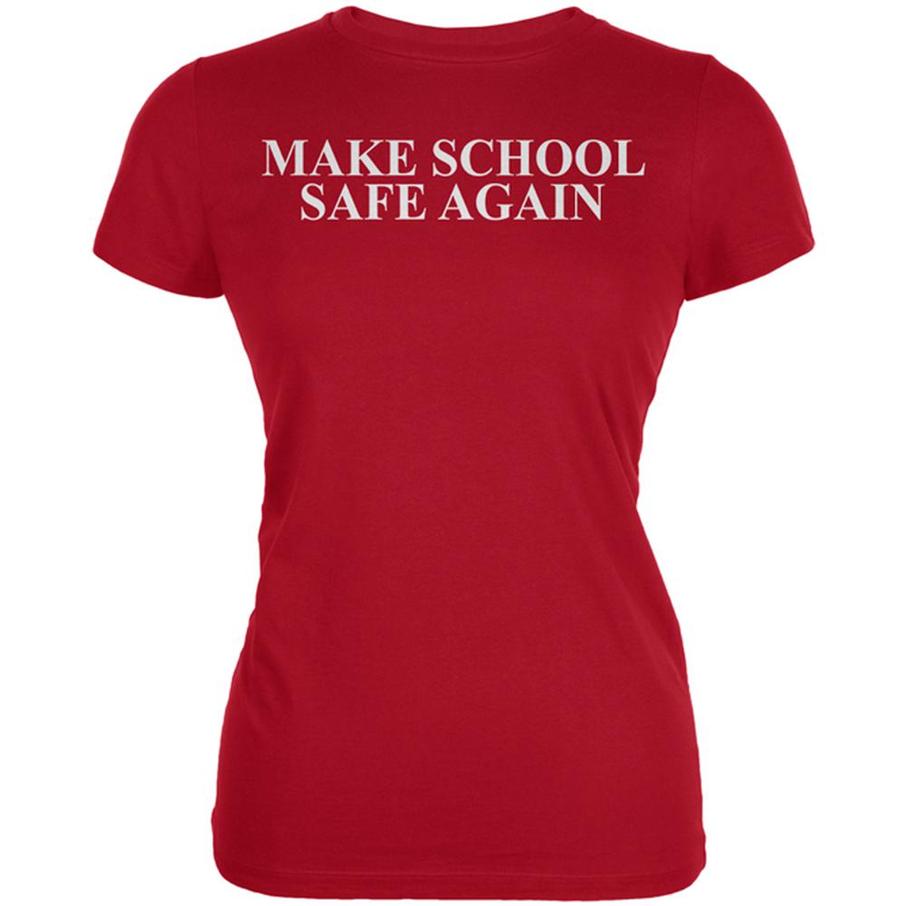 Make School Safe Again Juniors Soft T Shirt Juniors T-Shirts Old Glory 2XL Red 