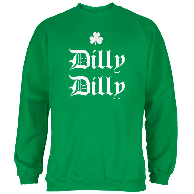 St. Patricks Day Dilly Dilly Shamrock Mens Sweatshirt Men's Sweatshirts Old Glory 2XL Irish Green 