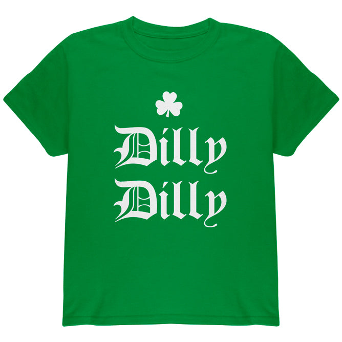 St. Patricks Day Dilly Dilly Shamrock Youth T Shirt Youth T-Shirts Old Glory YMD Irish Green