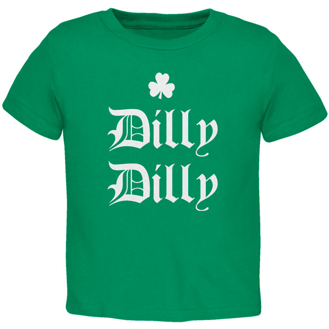 St. Patricks Day Dilly Dilly Shamrock Toddler T Shirt Toddler T-Shirts Old Glory 2T Kelly Green 