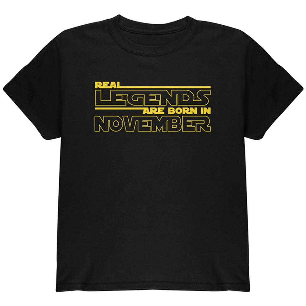 Real Legends are Born in November Youth T Shirt Youth T-Shirts Old Glory LG Black 