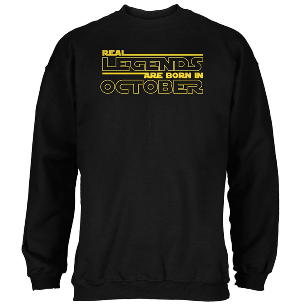 Real Legends are Born in October Mens Sweatshirt Men's Sweatshirts Old Glory 2XL Black 