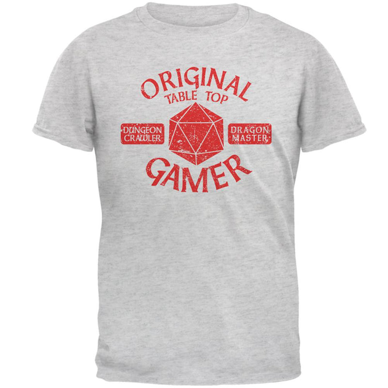 OG Original Gamer d20 Table Top Edition Mens T Shirt Men's T-Shirts Old Glory 2XL Light Heather Grey 