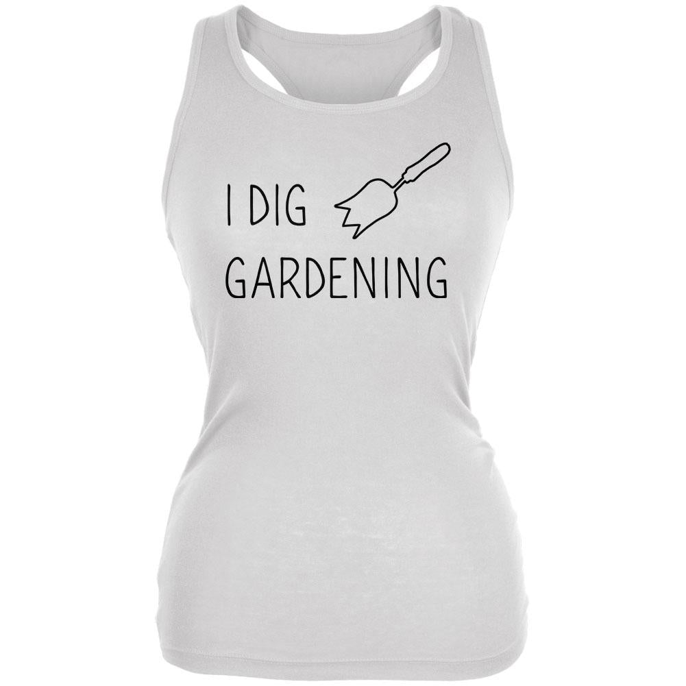 Gardening I Dig Gardening Tulip Trowel Juniors Soft Tank Top Juniors Tank Tops Old Glory 2XL White 