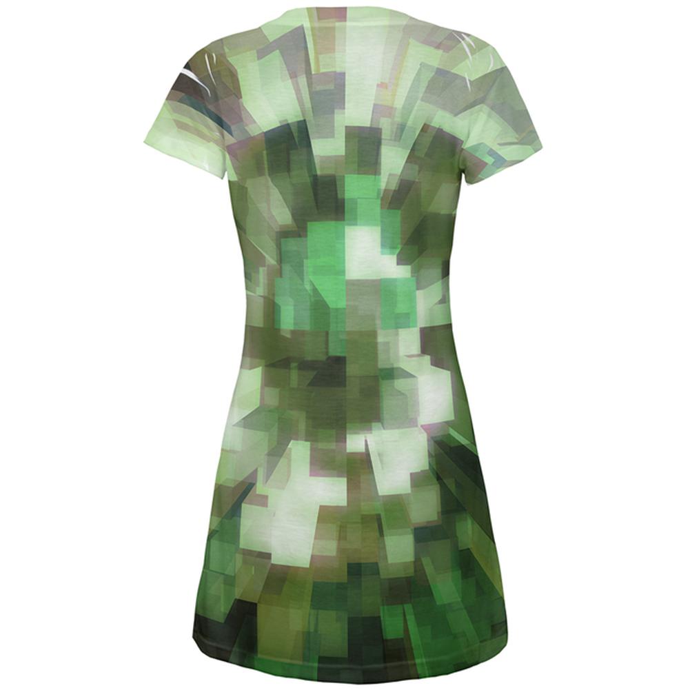 World Game Builder Camo Blocks All Over Juniors Beach Cover-Up Dress Juniors Dresses Old Glory   