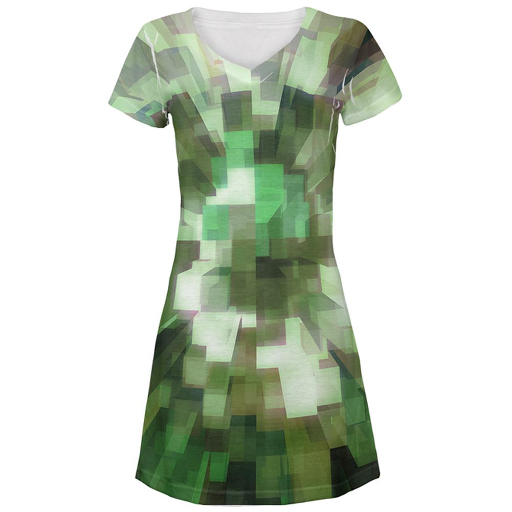 World Game Builder Camo Blocks All Over Juniors Beach Cover-Up Dress Juniors Dresses Old Glory MD Multi 